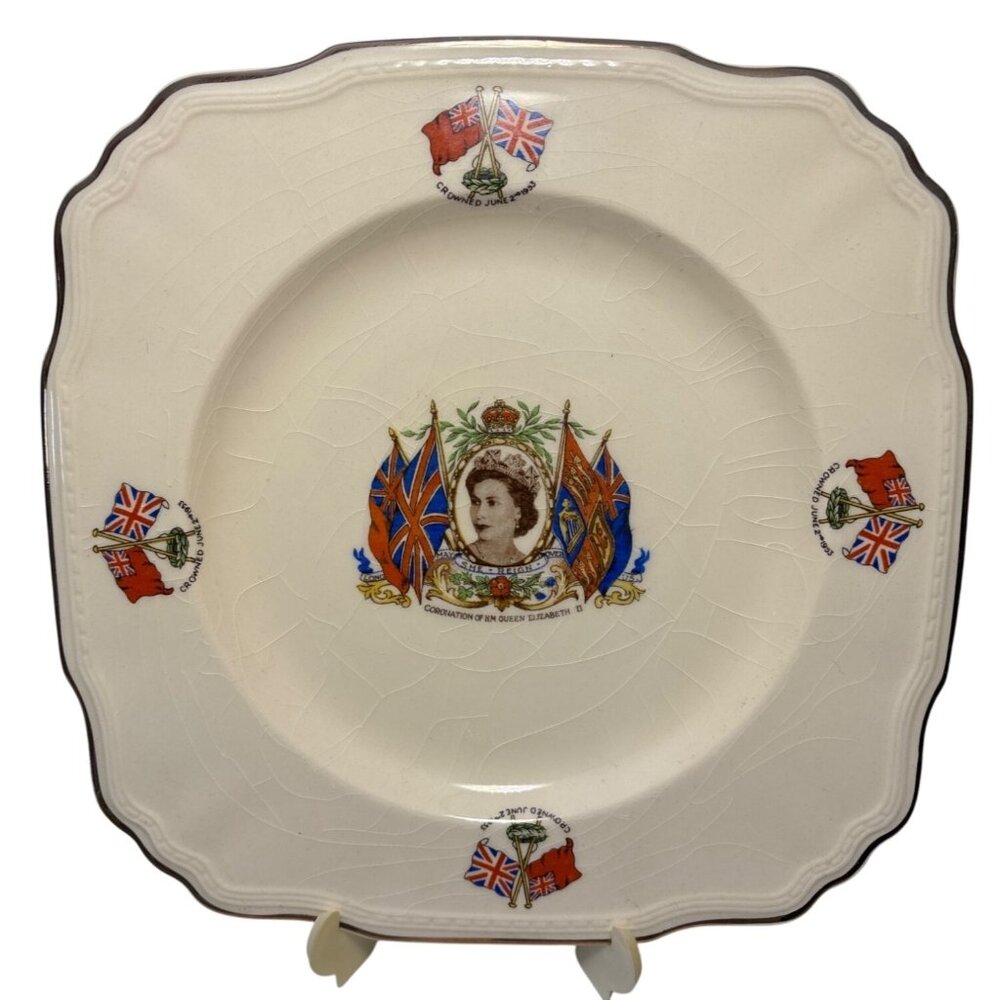 Alfred Meakin Coronation Plate Queen Elizabeth II June 2nd 1953 England 8.5"